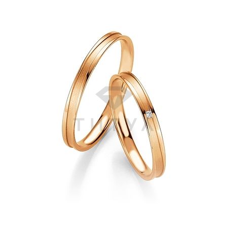 Т-26727 золотые парные обручальные кольца (ширина 2 мм.) (цена за пару)