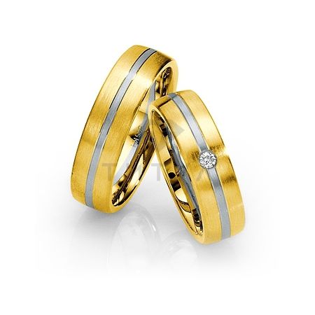 Т-28592 золотые парные обручальные кольца (ширина 6 мм.) (цена за пару)