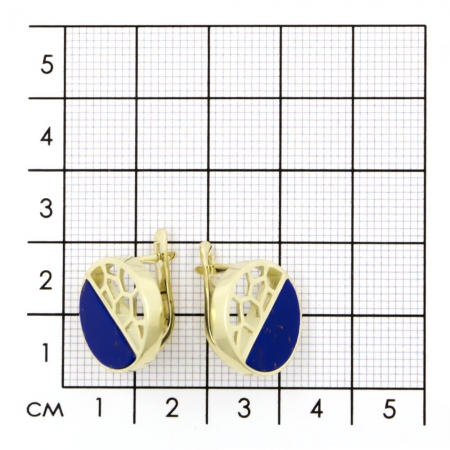 Серьги из жёлтого золота с лазуритом