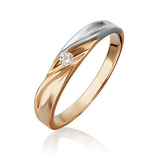 Золотое обручальное кольцо с вставками Swarovski
