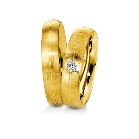 Т-28362 золотые парные обручальные кольца (ширина 5 мм.) (цена за пару)