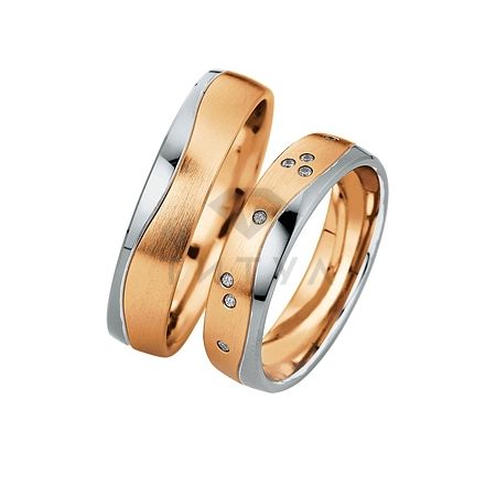 Т-27735 золотые парные обручальные кольца (ширина 5 мм.) (цена за пару)