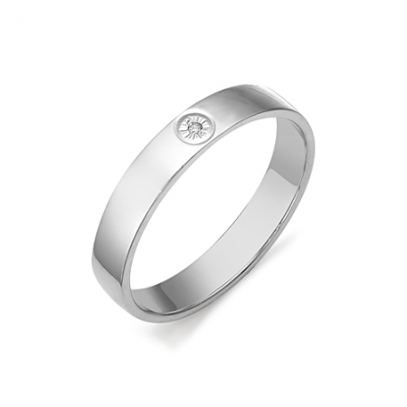 Обручальное кольцо из белого золота (Бриллиант)