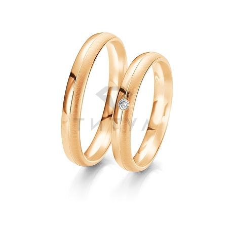 Т-27355 золотые парные обручальные кольца (ширина 3 мм.) (цена за пару)