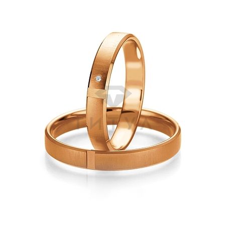 Т-26871 золотые парные обручальные кольца (ширина 3 мм.) (цена за пару)