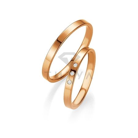 Т-26776 золотые парные обручальные кольца (ширина 2 мм.) (цена за пару)