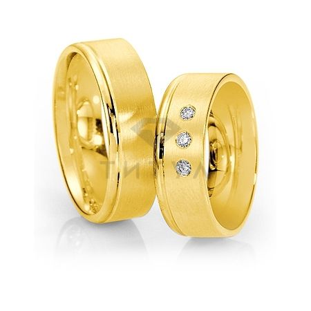 Т-28595 золотые парные обручальные кольца (ширина 7 мм.) (цена за пару)