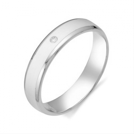 12194-200 обручальное кольцо из белого золота (бриллиант)