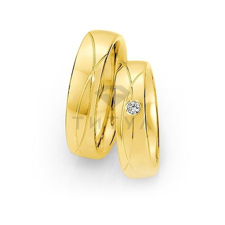 Т-28293 золотые парные обручальные кольца (ширина 6 мм.) (цена за пару)