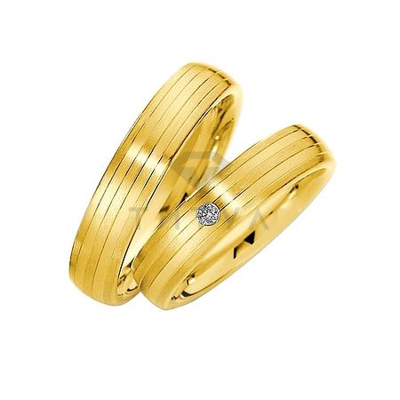 Т-27651 золотые парные обручальные кольца (ширина 5 мм.) (цена за пару)