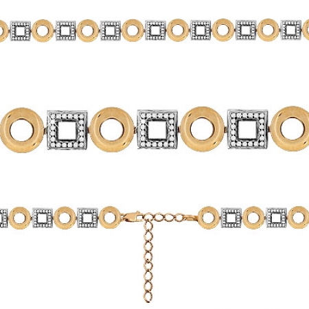 Ювелирная компания «ТИТУЛ» Золотой браслет Геометрия с фианитом