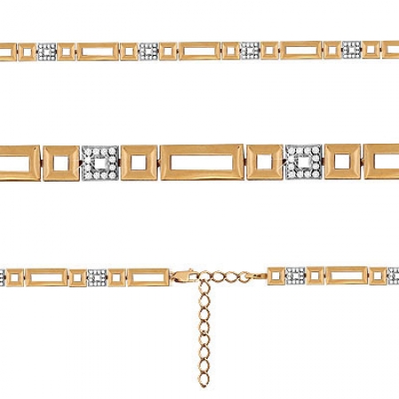 Ювелирная компания «ТИТУЛ» Золотой браслет Геометрия с фианитом