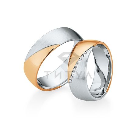 Т-28779 золотые парные обручальные кольца (ширина 7 мм.) (цена за пару)