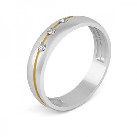 Костромской ювелирный завод Обручальное кольцо из белого золота с бриллиантами