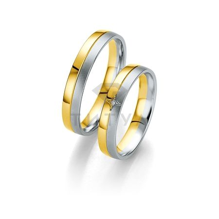 Т-26917 золотые парные обручальные кольца (ширина 4 мм.) (цена за пару)