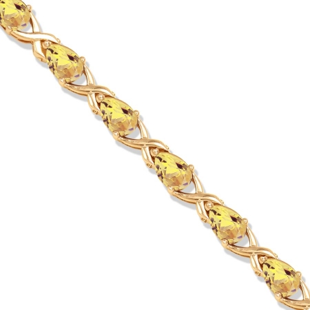 Т10110249 золотой браслет с цитрином