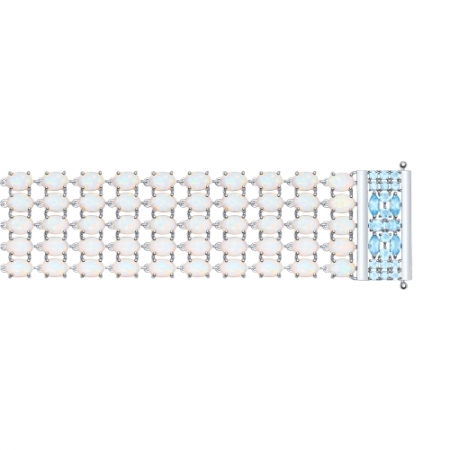 Россия Браслет из белого золота с топазами и опалами