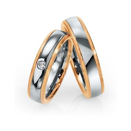 Т-28654 золотые парные обручальные кольца (ширина 5 мм.) (цена за пару)
