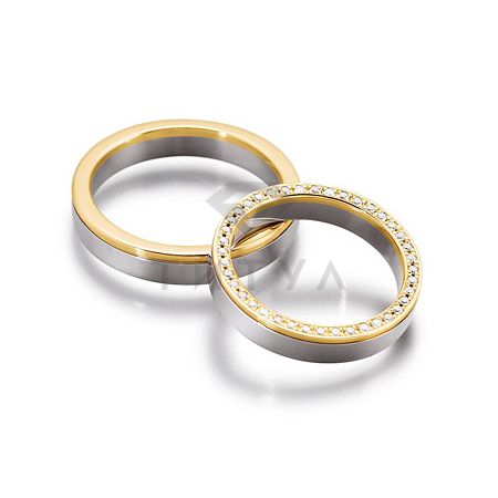 Т-28967 золотые парные обручальные кольца (ширина 4 мм.) (цена за пару)