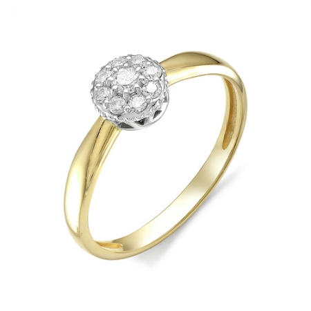Ювелирная фабрика «Алькор» Женское кольцо из желтого золота (Бриллиант)