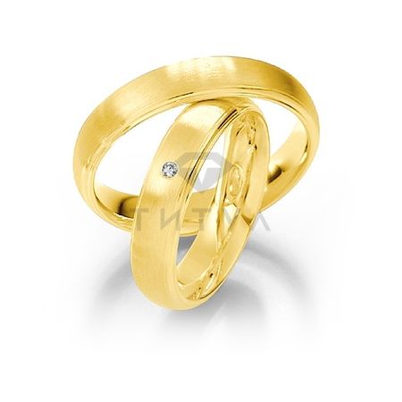 Т-27609 золотые парные обручальные кольца (ширина 5 мм.) (цена за пару)