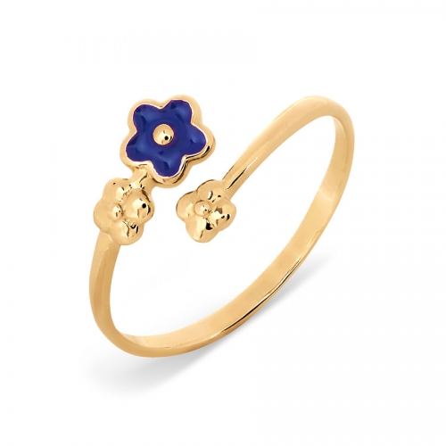 Ювелирный завод Топаз Золотое кольцо Цветок с эмалью