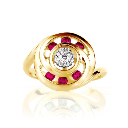 Т931015338 кольцо с рубинами и бриллиантами