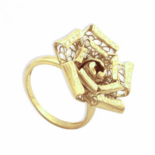 Кольцо Роза из желтого золота