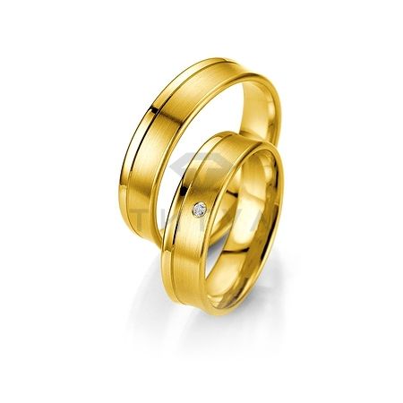 Т-27201 золотые парные обручальные кольца (ширина 5 мм.) (цена за пару)