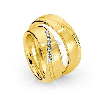 Т-28809 золотые парные обручальные кольца (ширина 7 мм.) (цена за пару)