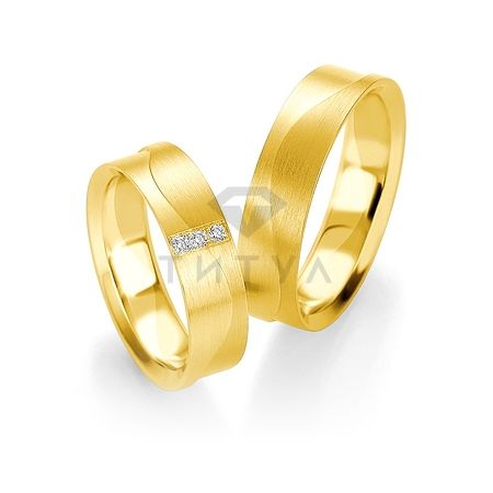 Т-28858 золотые парные обручальные кольца (ширина 6 мм.) (цена за пару)