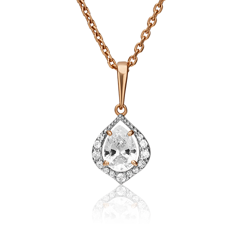 Золотая подвеска с вставками Swarovski