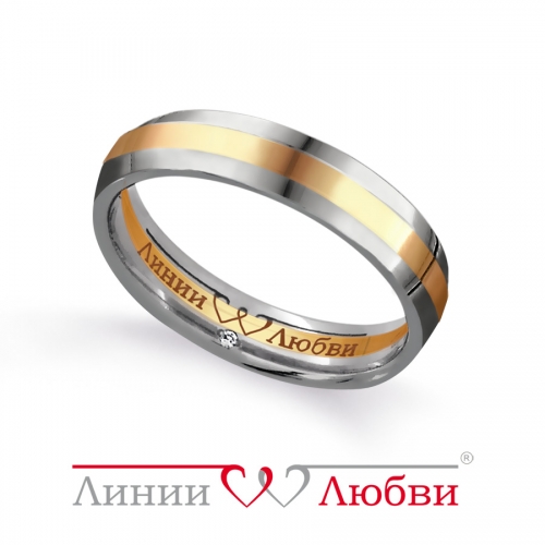 Ювелирный завод Топаз Золотое обручальное кольцо с бриллиантом