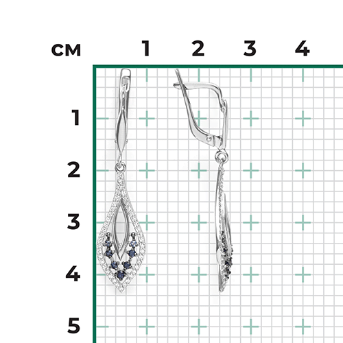 Серьги из белого золота c cапфирами