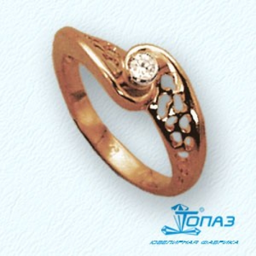 Ювелирный завод Топаз Золотое кольцо с фианитом