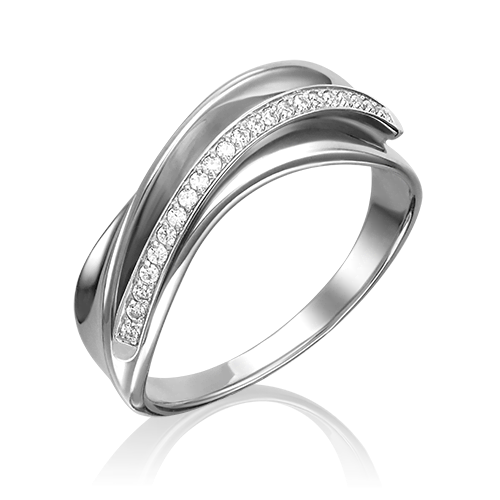 Ювелирный завод «Платина» Золотое кольцо с фианитами