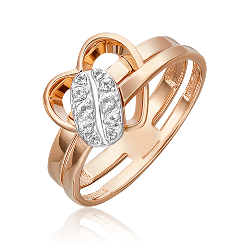 Женское кольцо из комбинированного золота с топазами