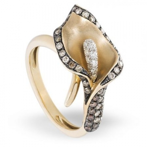 Кольцо с бриллиантом Лилия