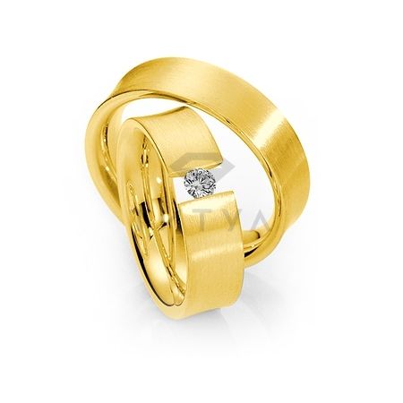 Т-28918 золотые парные обручальные кольца (ширина 6 мм.) (цена за пару)