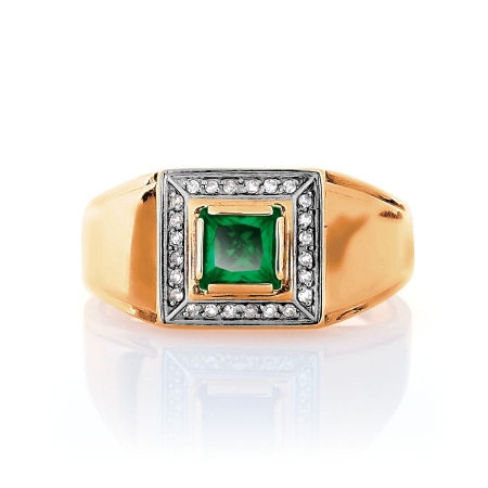 Т141046583-01 золотое кольцо с бриллиантами и ониксом