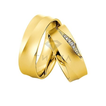 Т-28388 золотые парные обручальные кольца (ширина 7 мм.) (цена за пару)