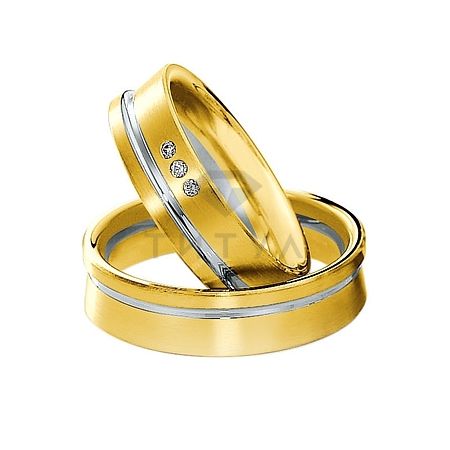 Т-28489 золотые парные обручальные кольца (ширина 6 мм.) (цена за пару)