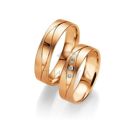 Т-27334 золотые парные обручальные кольца (ширина 5 мм.) (цена за пару)