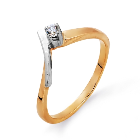 Т13101424 золотое кольцо с бриллиантом