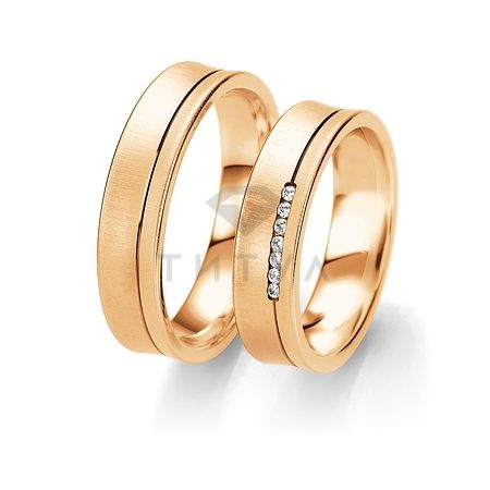 Т-28476 золотые парные обручальные кольца (ширина 5 мм.) (цена за пару)
