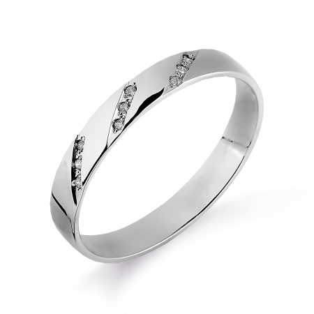 Т301013788 кольцо из белого золота обручальное с бриллиантами