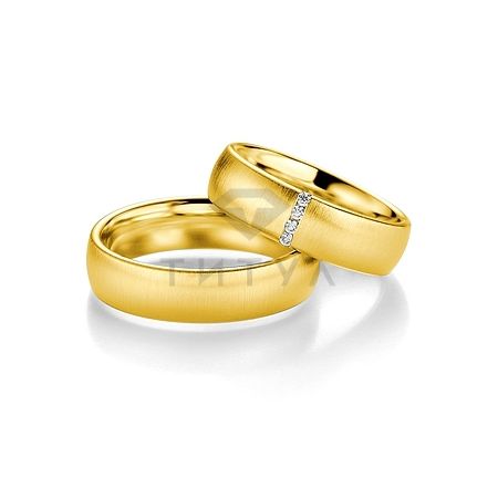 Т-28394 золотые парные обручальные кольца (ширина 6 мм.) (цена за пару)