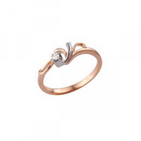 Т-12906 золотое кольцо с бриллиантами