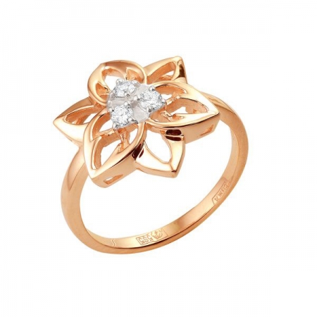 Т-13028 золотое кольцо с бриллиантами