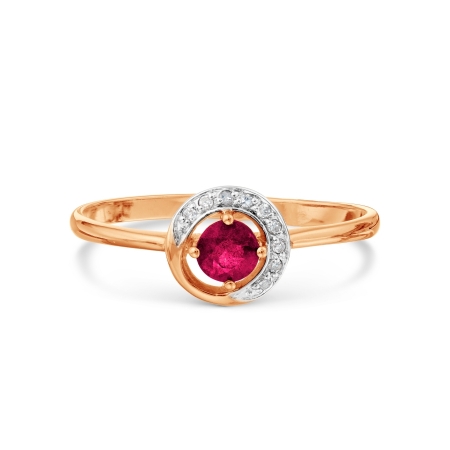 Т141015768 кольцо с рубином и бриллиантами